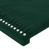 Cabecero con LED de terciopelo verde oscuro 183x16x78/88 cm 5