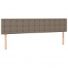 Cabeceira cama luzes LED tecido 180x5x78/88cm cinza-acastanhado 4