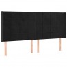 Cabecero con LED de terciopelo negro 183x16x118/128 cm 3