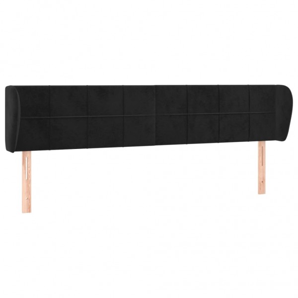 Cabecero de terciopelo negro 183x23x78/88 cm M 2