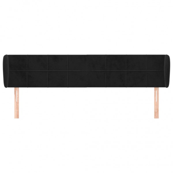 Cabecero de terciopelo negro 183x23x78/88 cm M 3