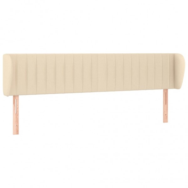 Cabeceira de cama c/ abas tecido 183x23x78/88 cm creme M 2