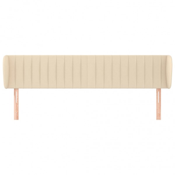 Cabeceira de cama c/ abas tecido 183x23x78/88 cm creme M 3