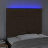 Cabecero con luces LED tela marrón oscuro 80x5x118/128 cm 3