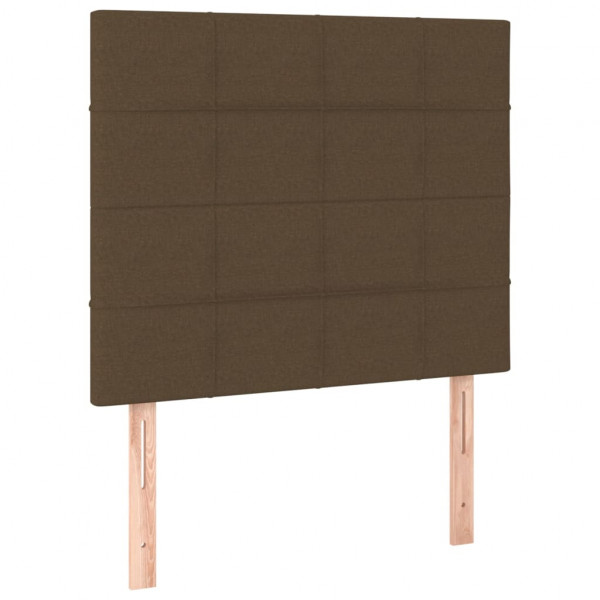 Cabecero con luces LED tela marrón oscuro 80x5x118/128 cm M 4