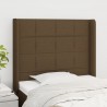 Cabeceira cama c/ abas tecido 83x16x118/128 cm castanho-escuro 1