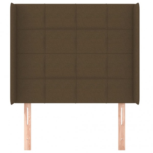 Cabecero con orejas de tela marrón oscuro 83x16x118/128 cm M 3