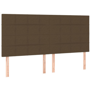Cabeceros 4 unidades de tela marrón oscuro 80x5x78/88 cm H