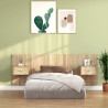 Cabecero de cama con mesitas madera contrachapada roble Sonoma 1