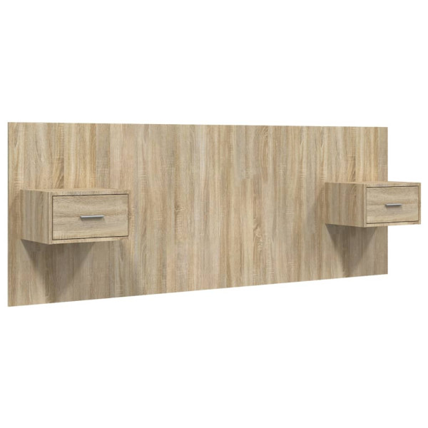 Cabecero de cama con mesitas madera contrachapada roble Sonoma M 2
