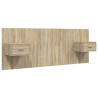 Cabecero de cama con mesitas madera contrachapada roble Sonoma 2