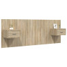 Cabecero de cama con mesitas madera contrachapada roble Sonoma 3