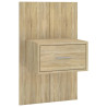 Cabecero de cama con mesitas madera contrachapada roble Sonoma 4