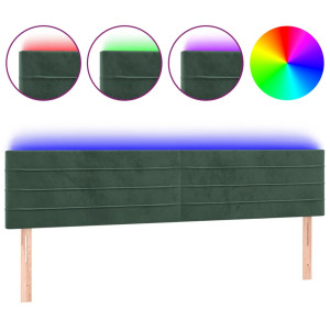 Cabecero con LED de terciopelo gris oscuro 160x5x78/88 cm H