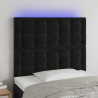 Cabecero con luces LED terciopelo negro 80x5x118/128 cm 1