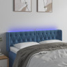 Cabecero con LED de terciopelo azul oscuro 147x16x78/88 cm 1