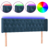 Cabecero con LED de terciopelo azul oscuro 147x16x78/88 cm 2