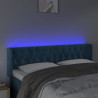 Cabecero con LED de terciopelo azul oscuro 147x16x78/88 cm 4