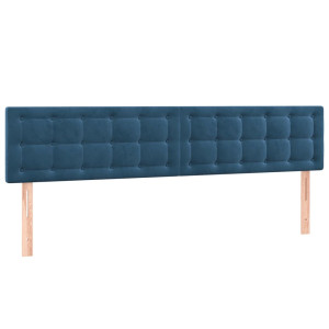 Cabeceros 2 unidades de terciopelo azul oscuro 100x5x78/88 cm H