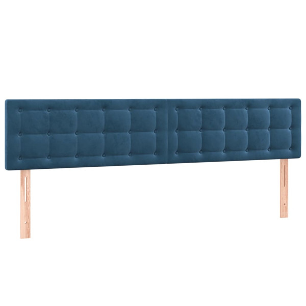 Cabeceros 2 unidades de terciopelo azul oscuro 100x5x78/88 cm M 2