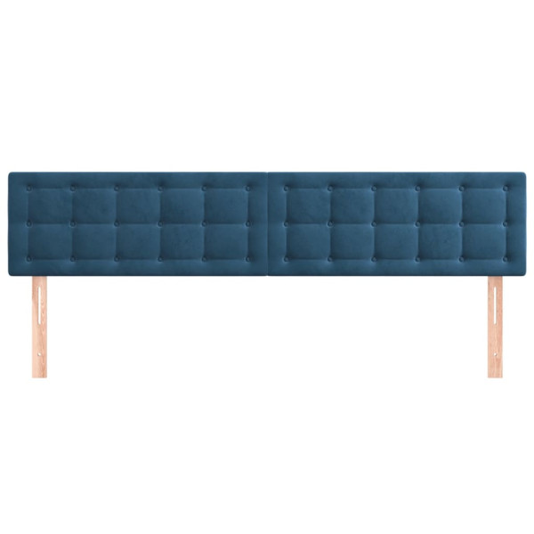 Cabeceros 2 unidades de terciopelo azul oscuro 100x5x78/88 cm M 3