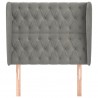 Cabeceira de cama c/ abas veludo 93x23x118/128cm cinzento-claro 3