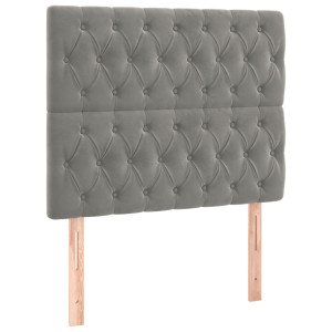 Cabeceros 2 unidades de terciopelo gris claro 90x7x78/88 cm H