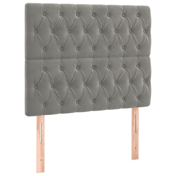 Cabeceros 2 unidades de terciopelo gris claro 90x7x78/88 cm M 2
