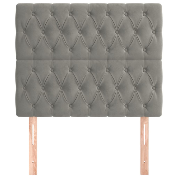 Cabeceros 2 unidades de terciopelo gris claro 90x7x78/88 cm M 3