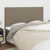 Cabeceira cama 4 pcs tecido 80x5x78/88 cm cinzento-acastanhado 1