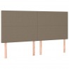 Cabeceira cama 4 pcs tecido 80x5x78/88 cm cinzento-acastanhado 2