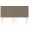 Cabeceira cama 4 pcs tecido 80x5x78/88 cm cinzento-acastanhado 3