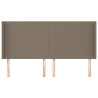 Cabecero con orejas de tela gris taupe 163x16x118/128 cm 3