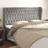 Cabeceira cama c/ abas veludo 183x23x118/128 cm cinzento-claro 1