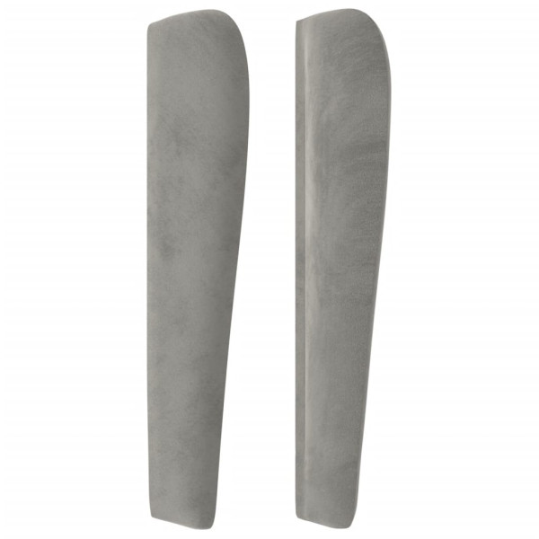 Cabeceira cama c/ abas veludo 183x23x118/128 cm cinzento-claro M 4