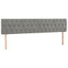 Cabecero con LED de terciopelo gris claro 180x7x78/88 cm 4
