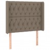 Cabeceira cama c/ abas tecido 93x16x118/128cm cinza-acastanhado 2