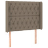 Cabecero con orejas de tela gris taupe 93x16x118/128 cm 2