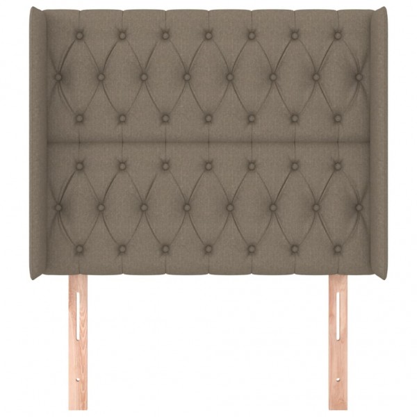 Cabeceira cama c/ abas tecido 93x16x118/128cm cinza-acastanhado M 3