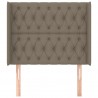 Cabeceira cama c/ abas tecido 93x16x118/128cm cinza-acastanhado 3