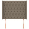 Cabecero con orejas de tela gris taupe 93x16x118/128 cm 3