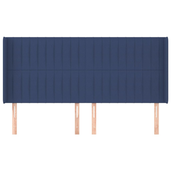 Cabecero con orejas de tela azul 183x16x118/128 cm M 3
