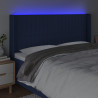 Cabecero con LED de tela azul 183x16x118/128 cm 4