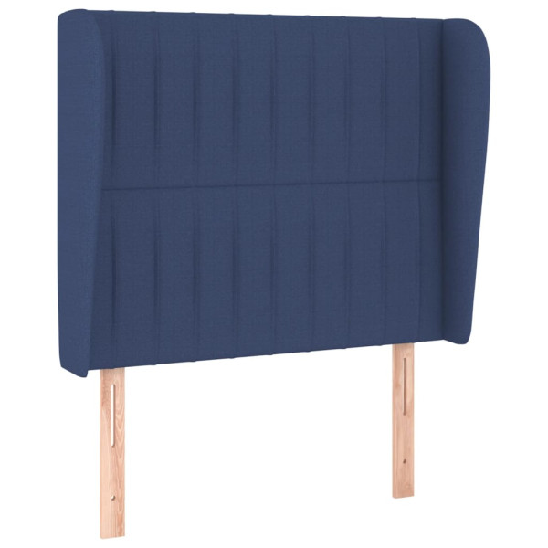 Cabecero con orejas de tela azul 93x23x118/128 cm M 2
