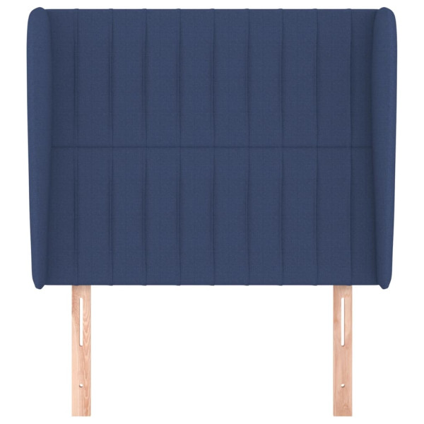 Cabecero con orejas de tela azul 93x23x118/128 cm M 3