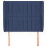 Cabecero con orejas de tela azul 93x23x118/128 cm 3