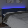 Cabecero con LED de tela azul 183x16x78/88 cm 4
