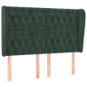 Cabeceira cama c/ abas veludo 147x23x118/128 cm verde-escuro 2