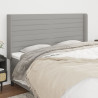 Cabecero con orejas de tela gris claro 183x16x118/128 cm 1