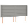 Cabecero con orejas de tela gris claro 183x16x118/128 cm 2